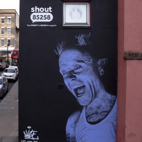 Keith Flint mural by Akse (2021)